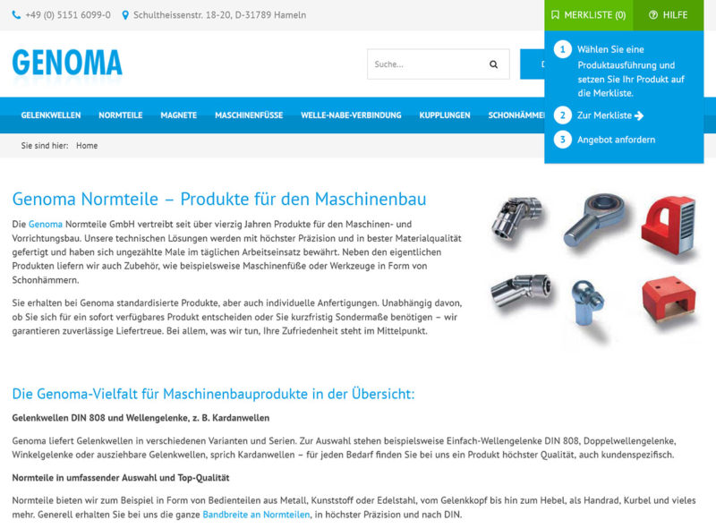 GENOMA Normteile GmbH - Produkte für den Maschinenbau