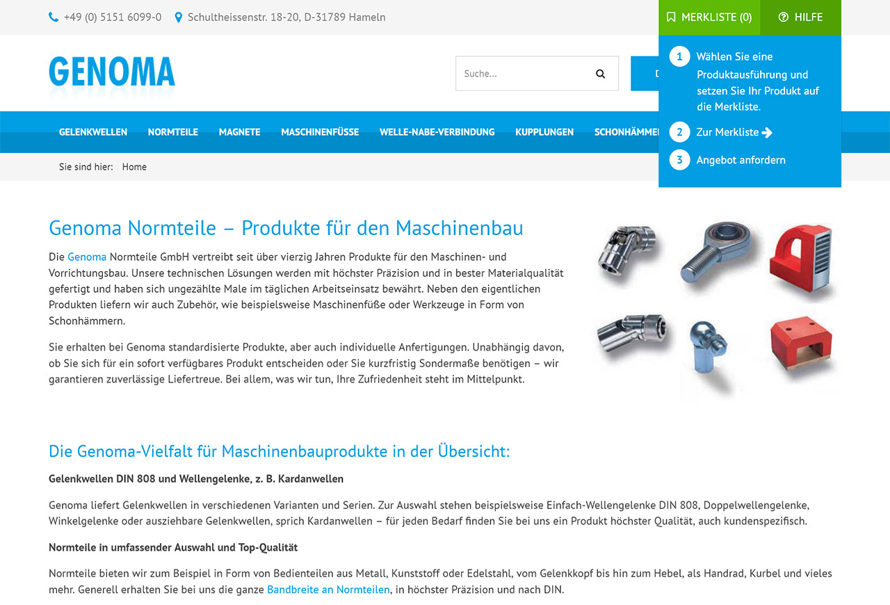 GENOMA Normteile GmbH - Produkte für den Maschinenbau
